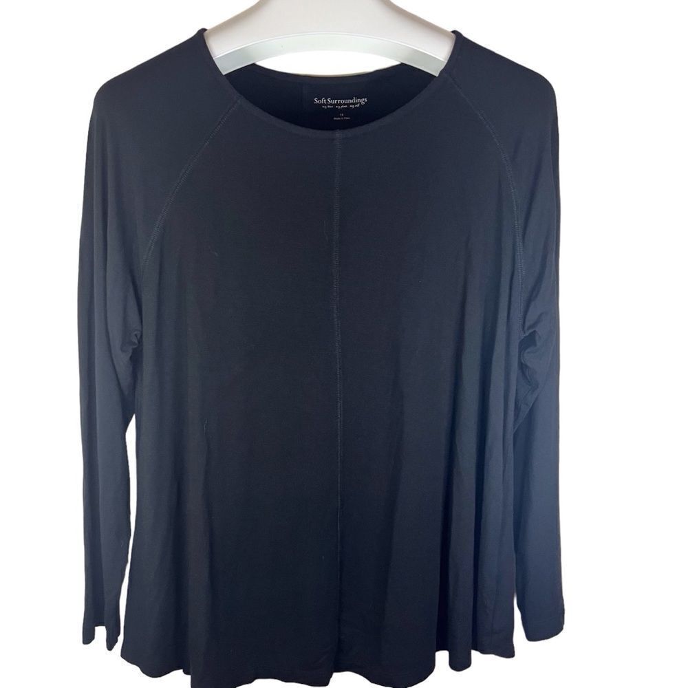 Soft Surroundings Women’s Long Sleeve Super Soft Comfy Black Shirt Size 1X